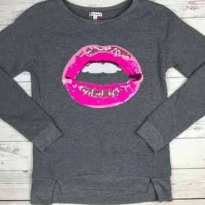 Juicy Couture Sequined Lips Grey Sweater